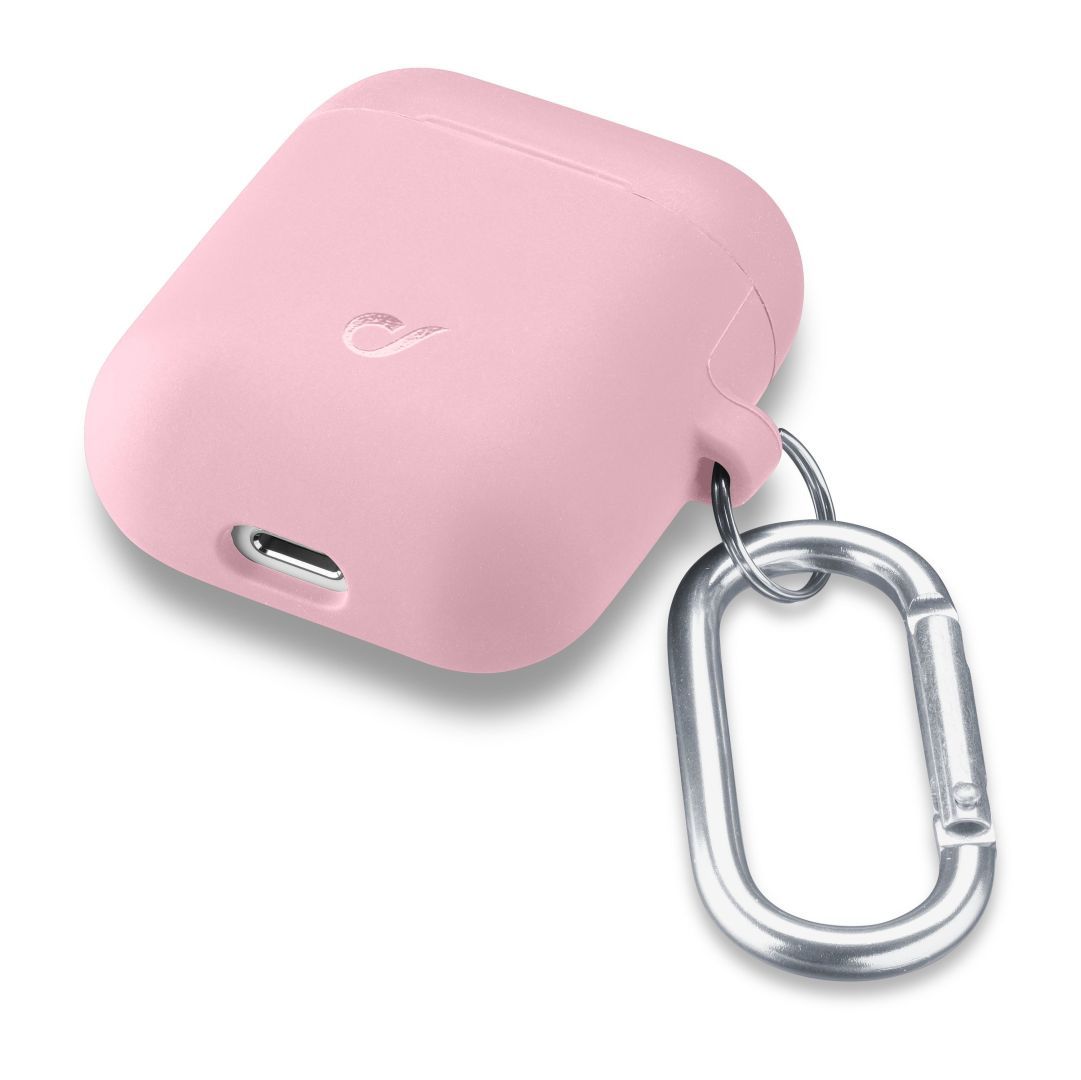 Cellularline Crotective cover with carabiner Bounce for Apple AirPods 1 & 2, pink