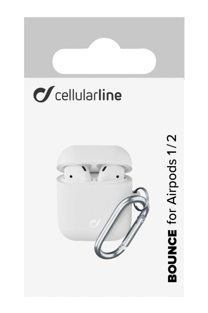 Cellularline Protective cover with carabiner Bounce for Apple AirPods 1,2, white