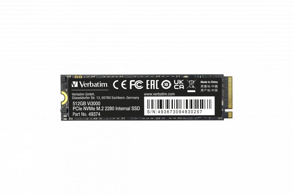 Verbatim 512GB M.2 2280 NVMe Vi3000 Verbatim 512GB M.2 2280 NVMe Vi3000