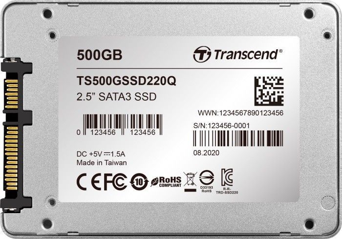 Transcend 500GB 2,5" SATA3 SSD220Q