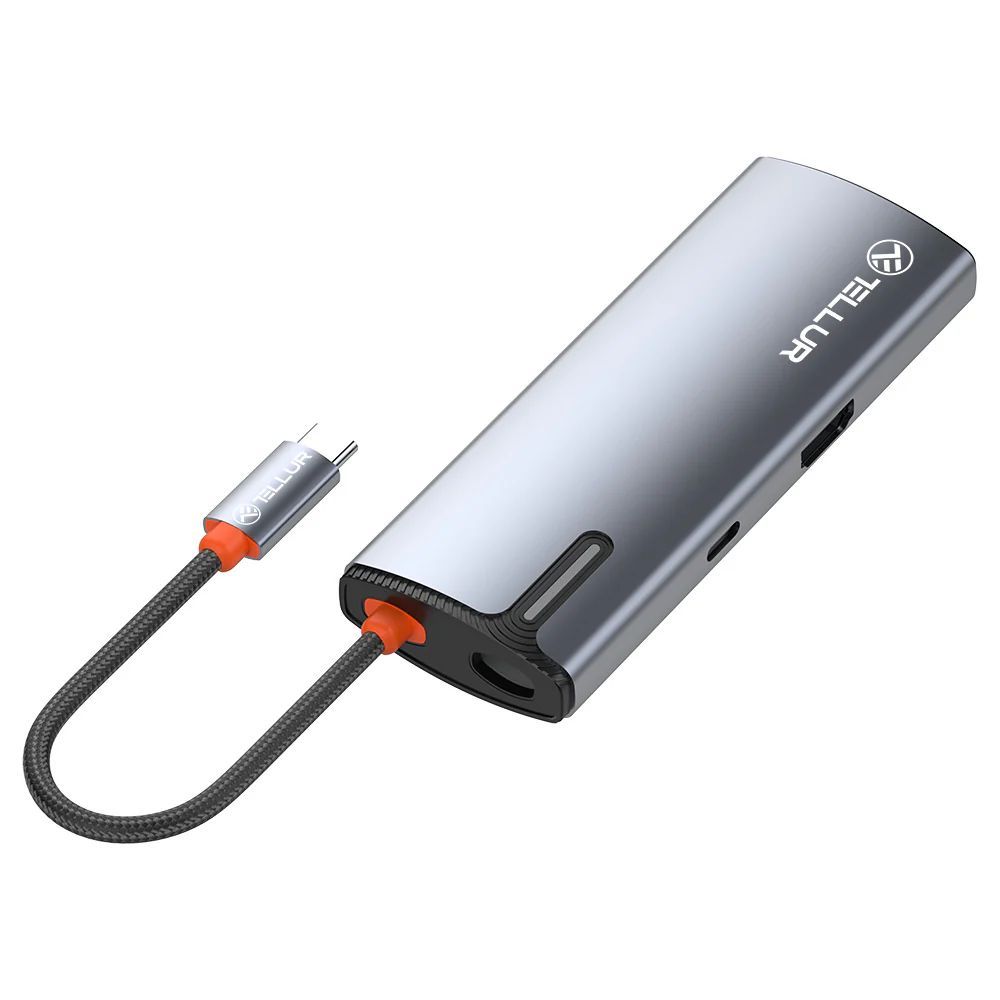 Tellur USB-C Hub PD 3.0 100W HDMI 3xUSB 3.0 Aluminiu Grey