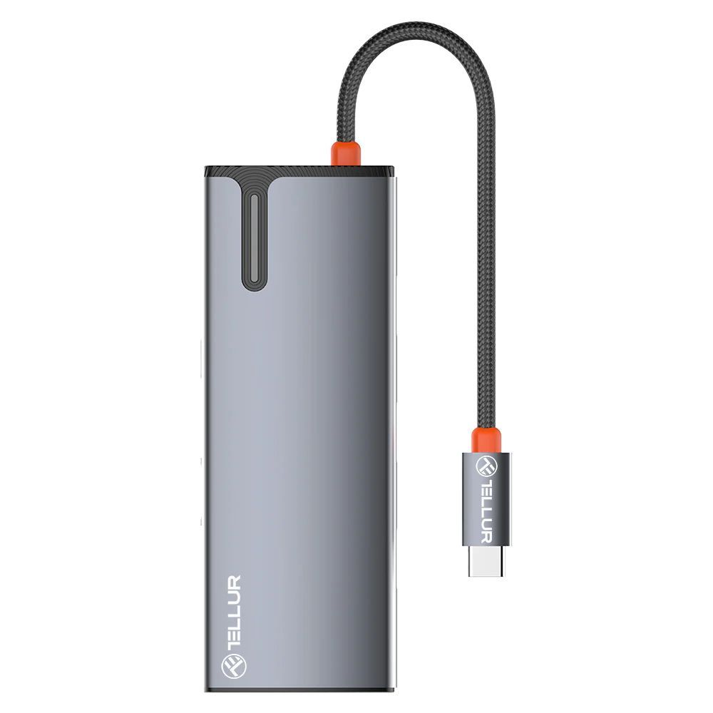 Tellur USB-C Hub PD 3.0 100W HDMI 3xUSB 3.0 Aluminiu Grey