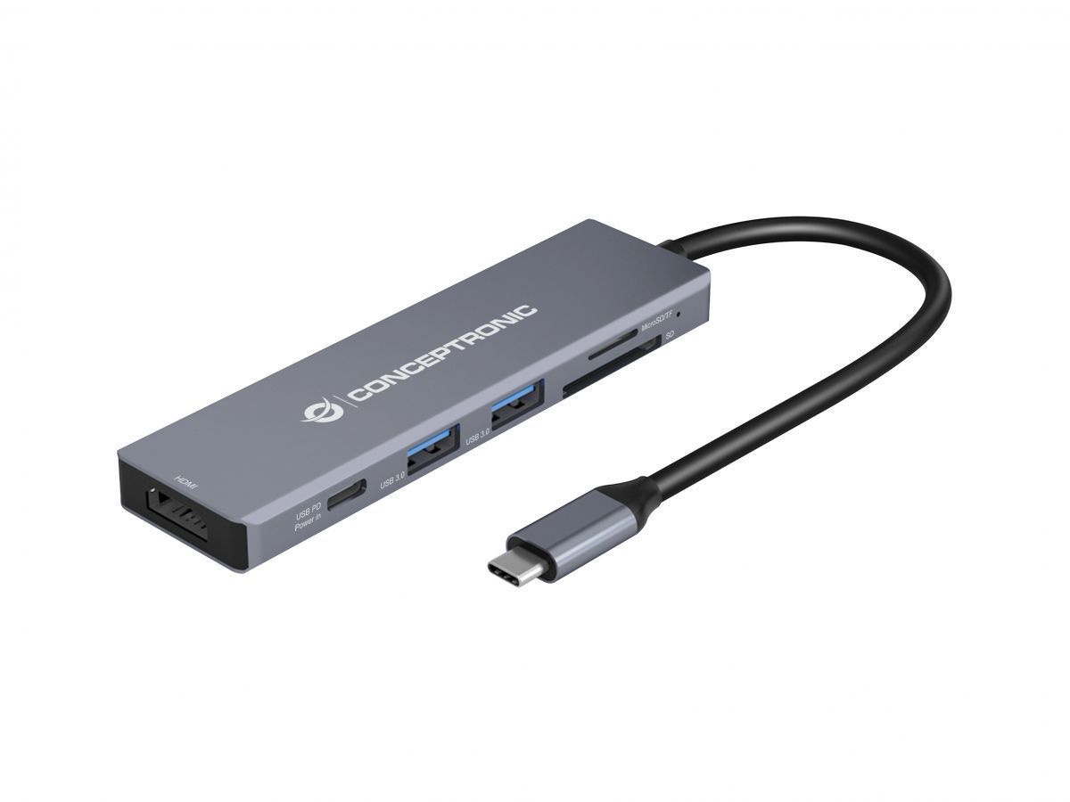 Conceptronic DONN23G 6-in-1 USB 3.2 Gen 1 Docking Station