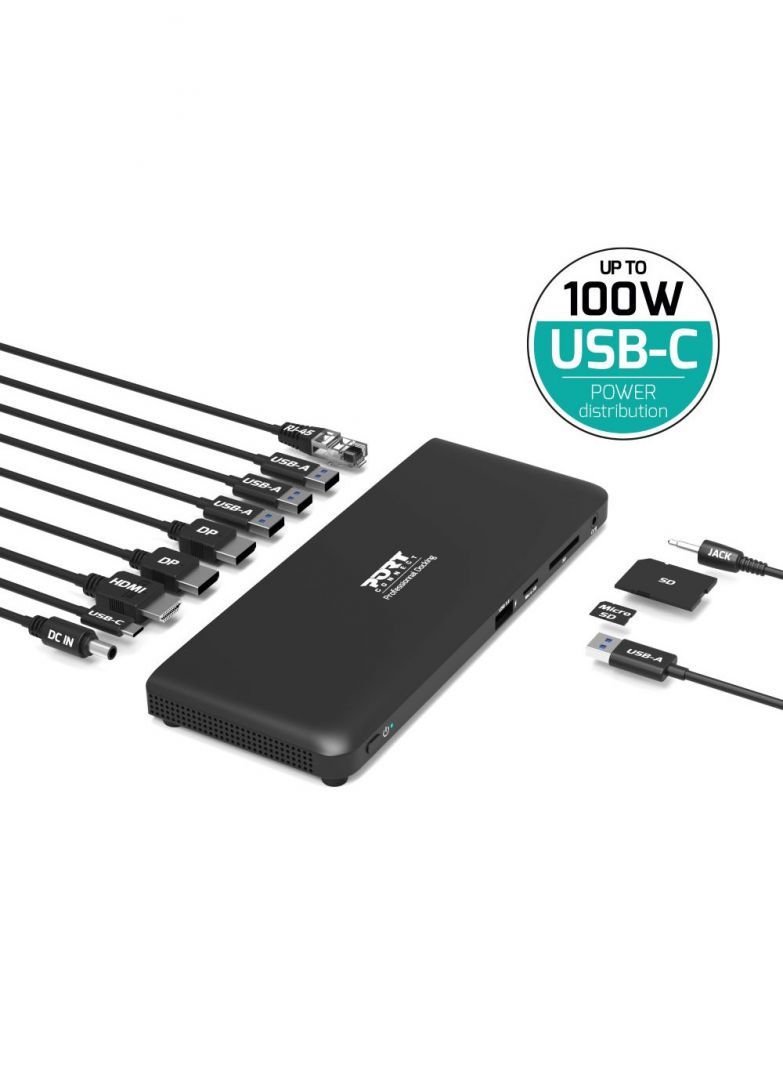 Port Designs Station D''accueil 4K Doccing Station 100W Black