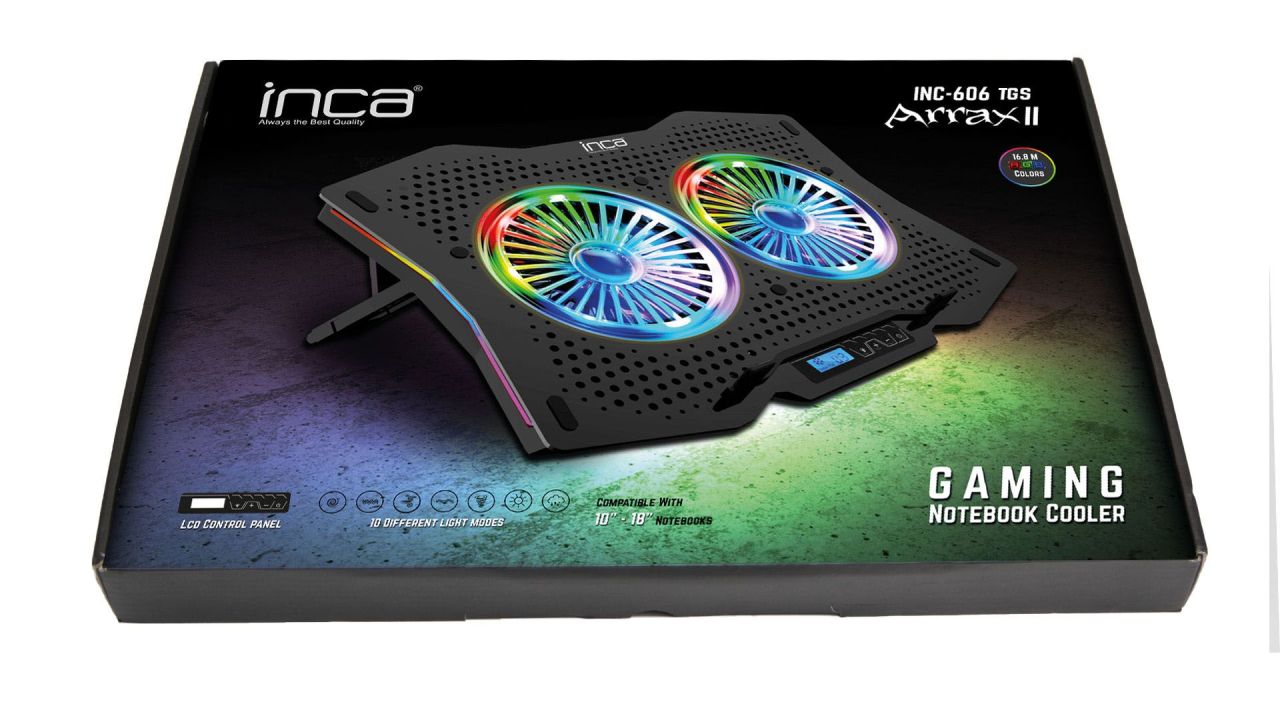 INCA INC-606TGS Gaming Notebook Cooler Black