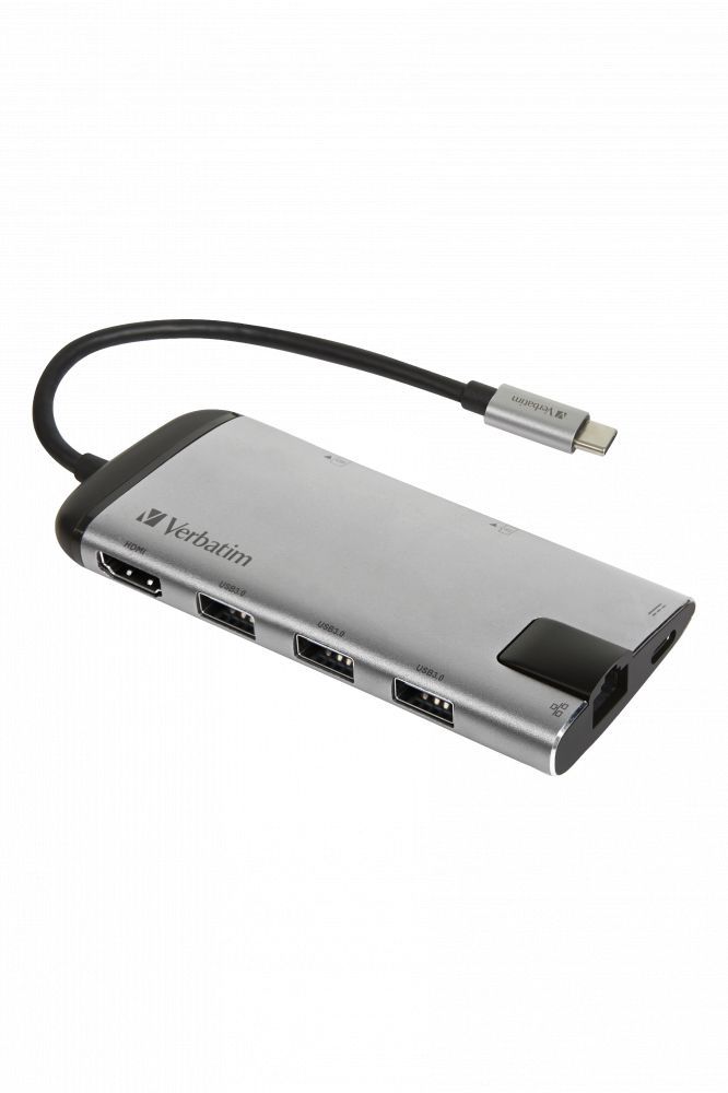 Verbatim USB-C Multiport Hub Silver Verbatim USB-C Multiport Hub Silver