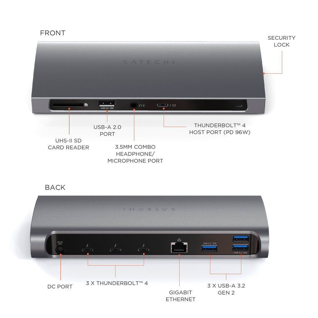 Satechi Thunderbolt 4 Dock Aluminium Space Grey