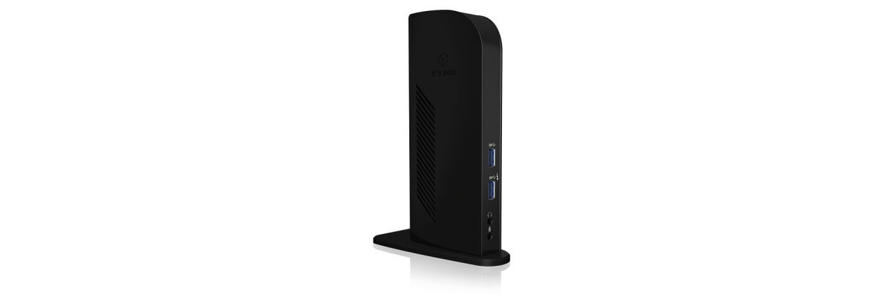 Raidsonic IcyBox IB-DK2242AC USB3.0 DockingStation with Dual DisplayPort interfaces Black