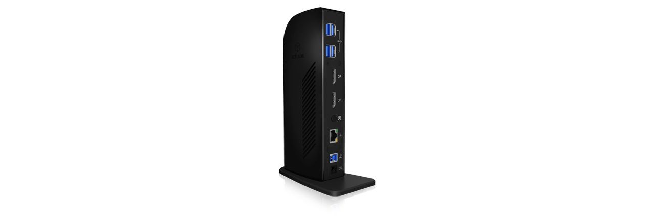 Raidsonic IcyBox IB-DK2242AC USB3.0 DockingStation with Dual DisplayPort interfaces Black