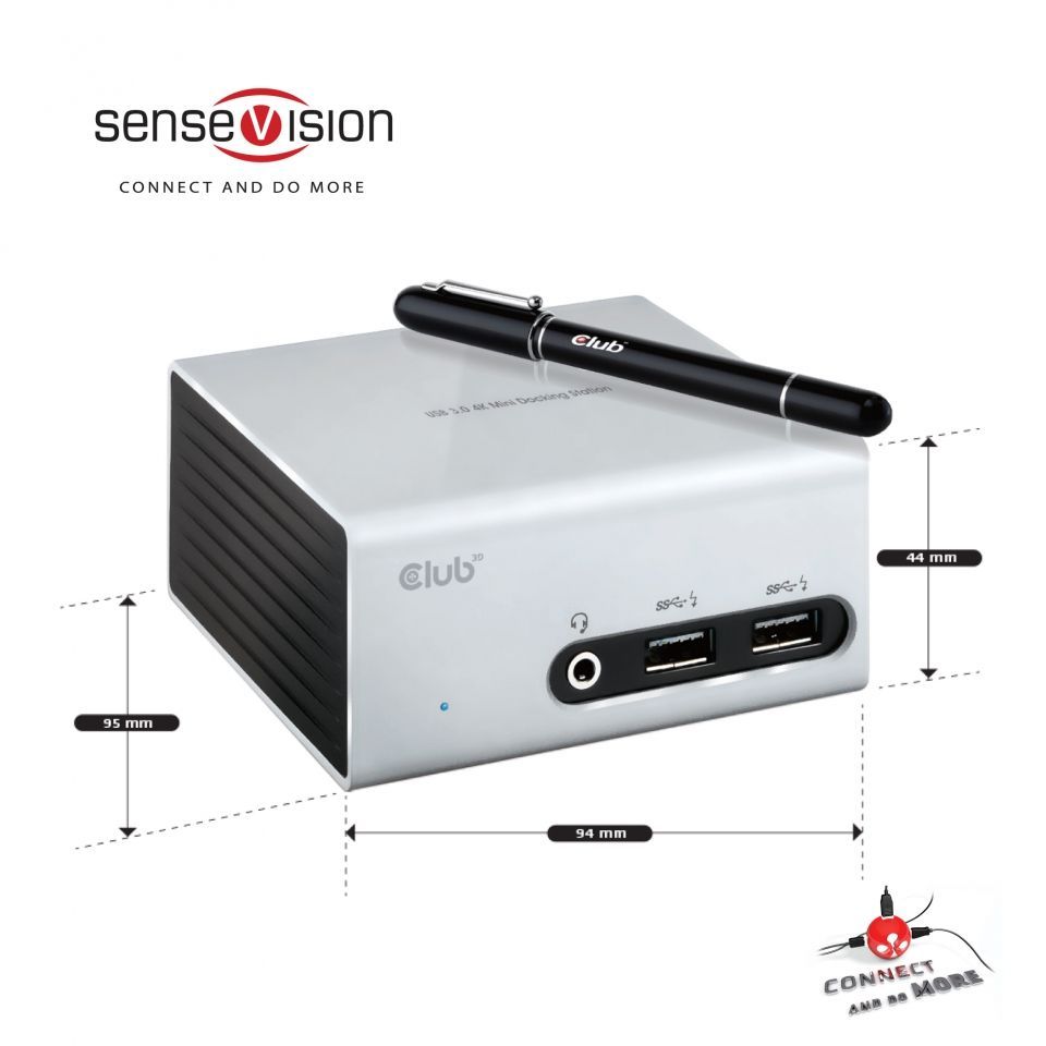 Club3D SenseVision USB 3.0 4K UHD Mini Docking Station