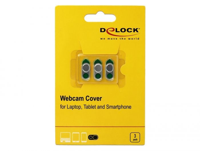 DeLock Webcam Cover for Laptop, Tablet and Smartphone 3 pack Silver