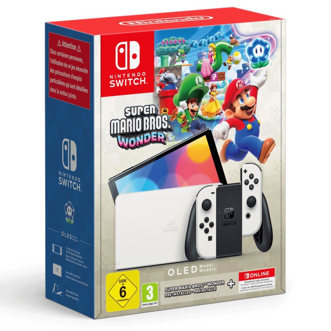 Nintendo Switch OLED White + Super Mario Bros. Wonder