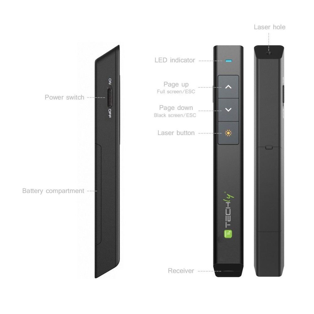 TECHLY Wireless Presenter With Integrated Laser Pointer