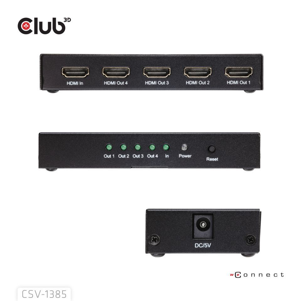 Club3D 1 to 4 HDMI Splitter 4K120Hz