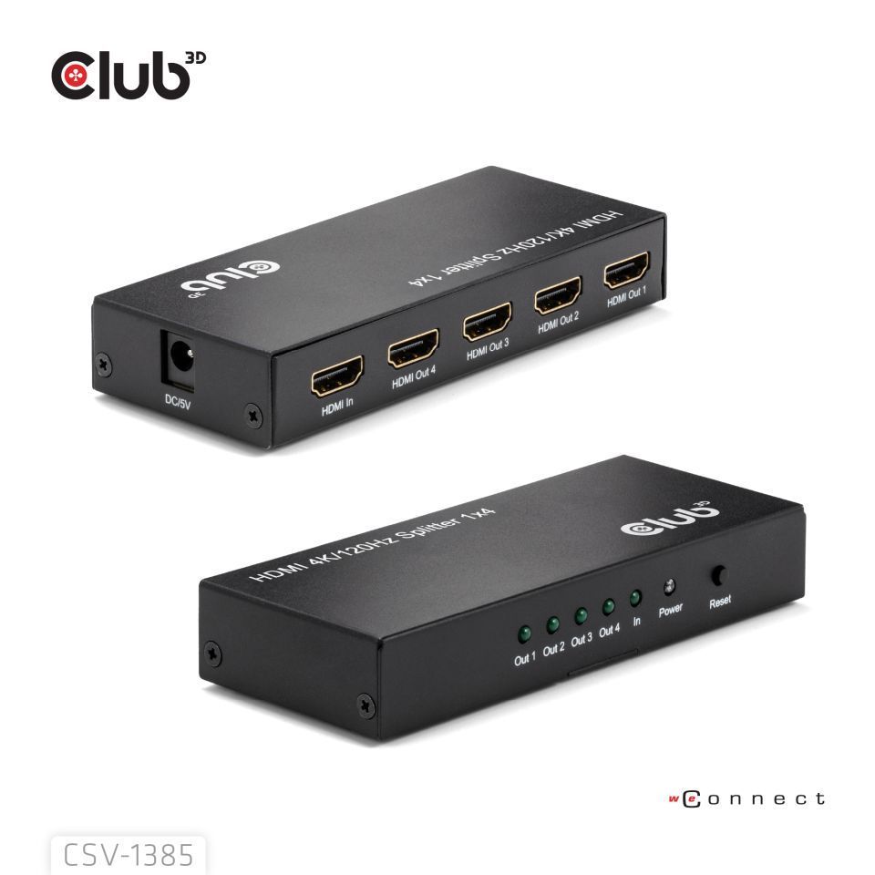 Club3D 1 to 4 HDMI Splitter 4K120Hz