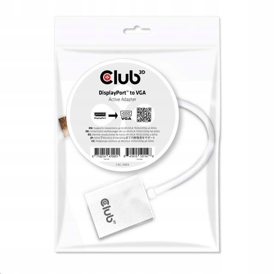 Club3D Displayport to VGA Adapter White