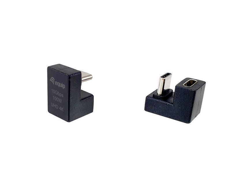 EQuip USB-C U plug adapter 180° Black (2-Pack)