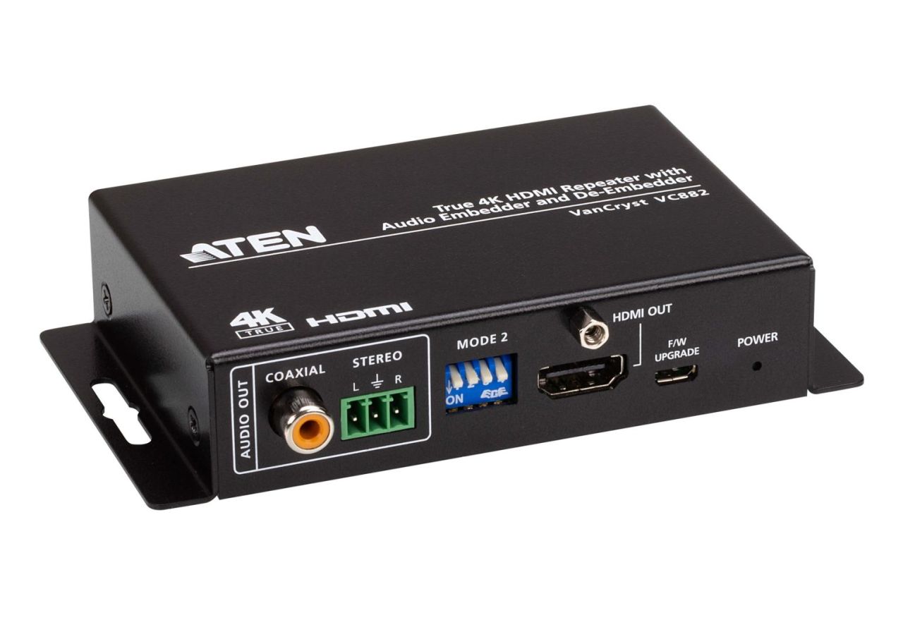 ATEN VC882 True 4K HDMI Repeater with Audio Embedder and De-Embedder