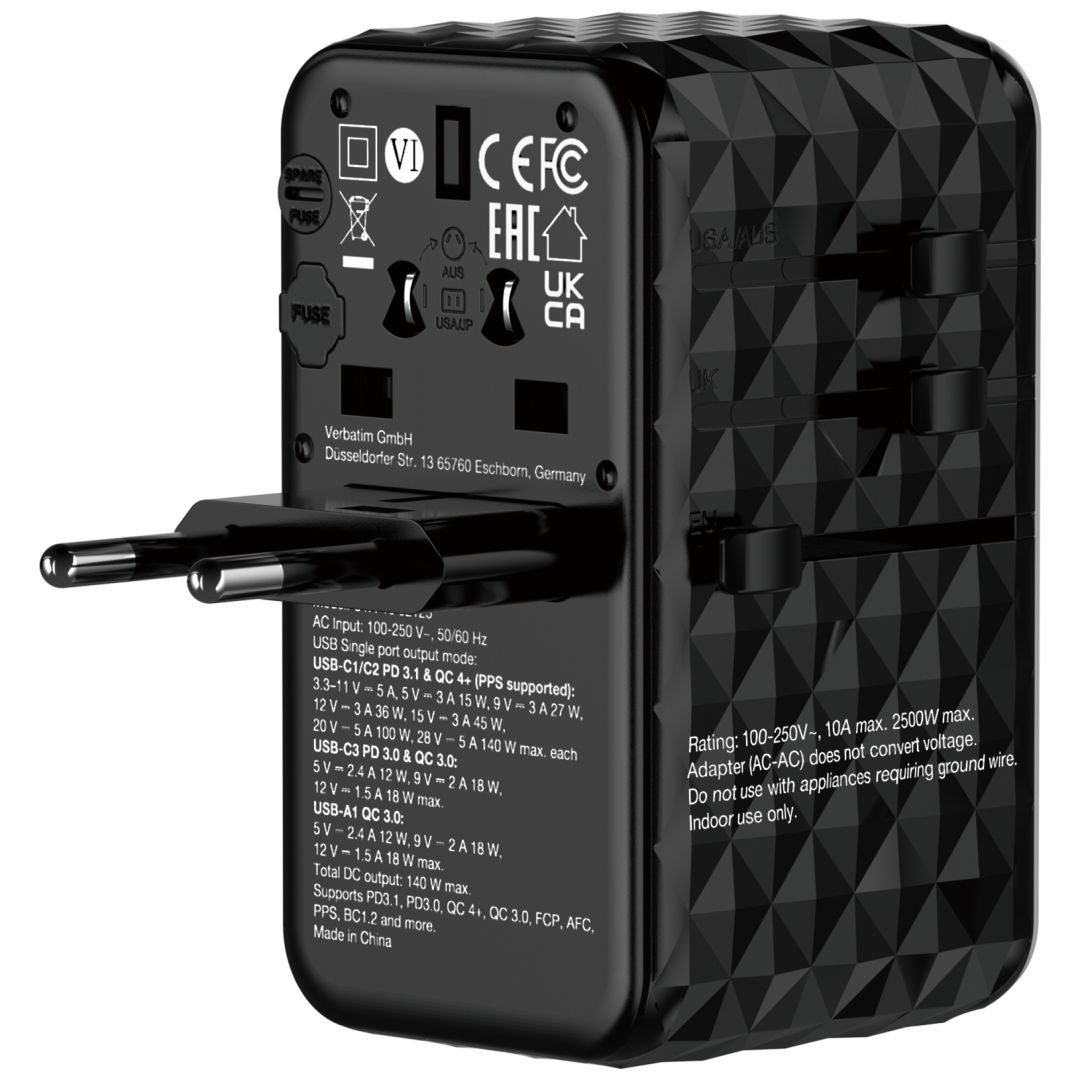 Verbatim GaN III Universal Travel Adapter UTA-10 Verbatim GaN III Universal Travel Adapter UTA-10
