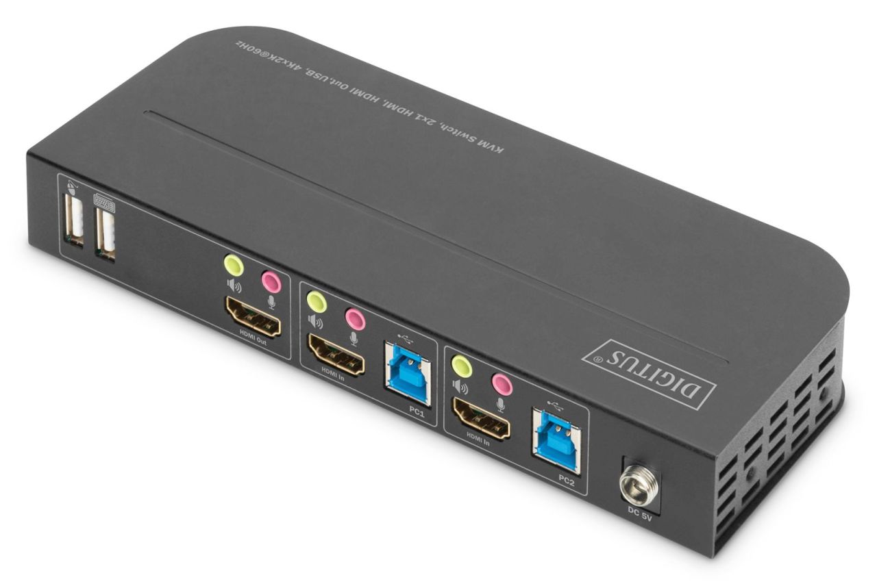 Digitus KVM Switch 2x1 HDMI HDMI Out USB 4Kx2K@60Hz Black Digitus KVM Switch 2x1 HDMI HDMI Out USB 4Kx2K@60Hz Black