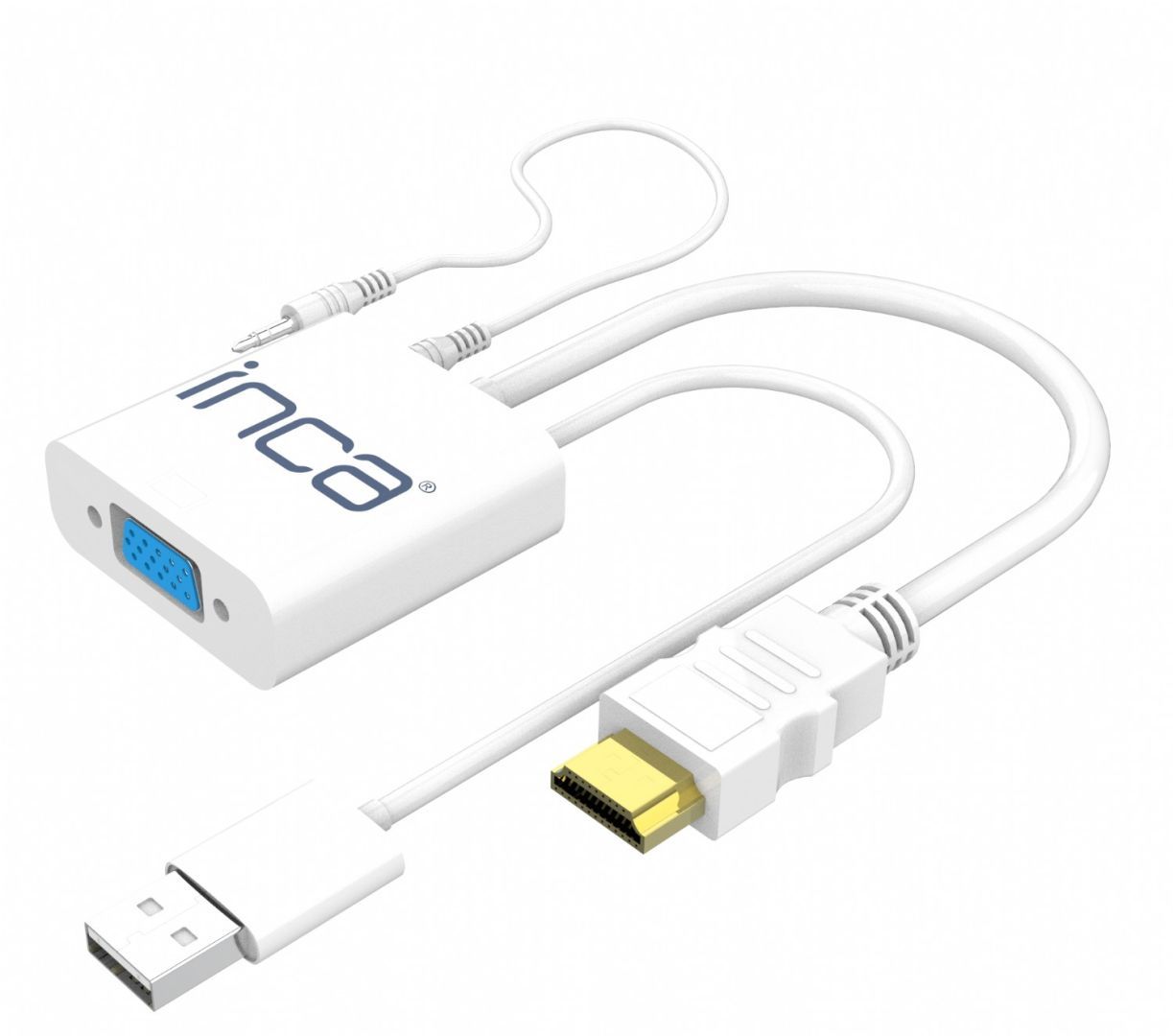 INCA IVTH-01 VGA to HDMI (+USB & AudioCable) White