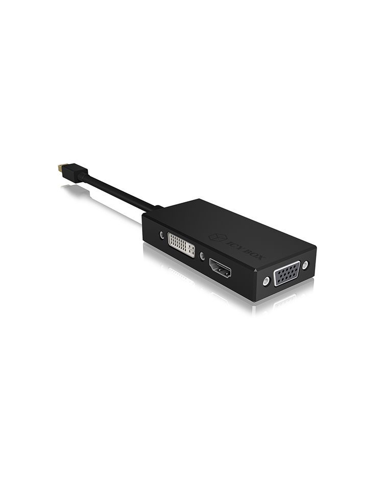 Raidsonic IcyBox IB-AC1032 3-in-1 MiniDisplayPort to HDMI / DVI-D / VGA adapter Black