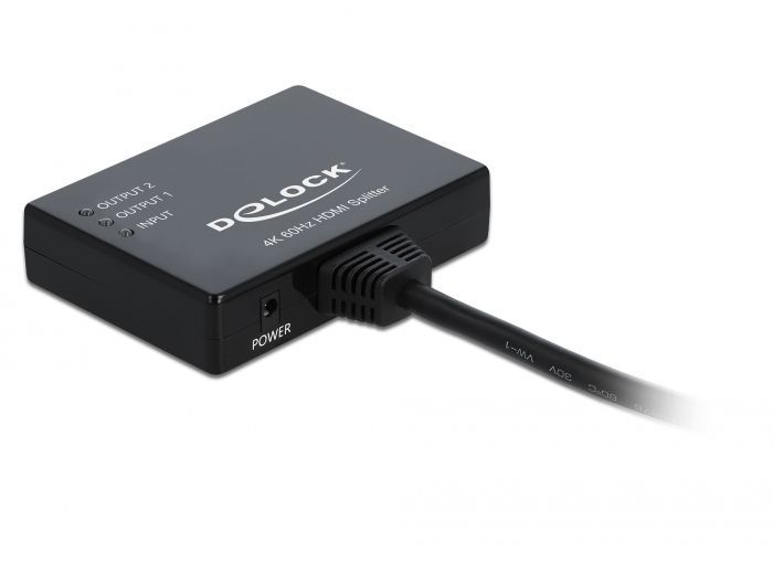 DeLock HDMI Splitter 1xHDMI in>2 x HDMI out 4K 60 Hz 0,6m Black DeLock HDMI Splitter 1xHDMI in>2 x HDMI out 4K 60 Hz 0,6m Black