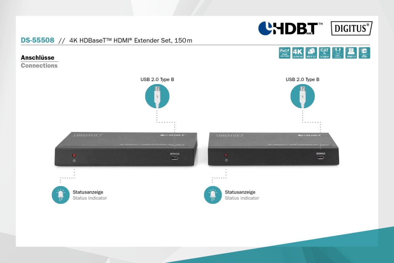 Digitus HDBaseT HDMI Extender Set 150m Digitus HDBaseT HDMI Extender Set 150m