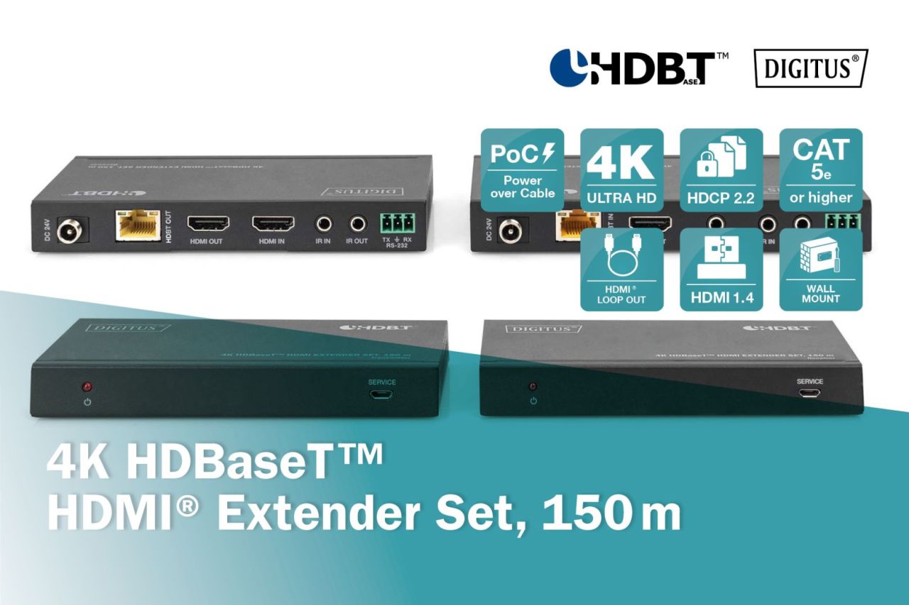 Digitus HDBaseT HDMI Extender Set 150m Digitus HDBaseT HDMI Extender Set 150m