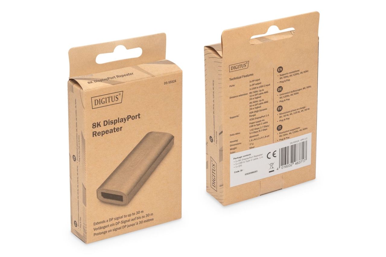 Digitus 8K DisplayPort Repeater Silver