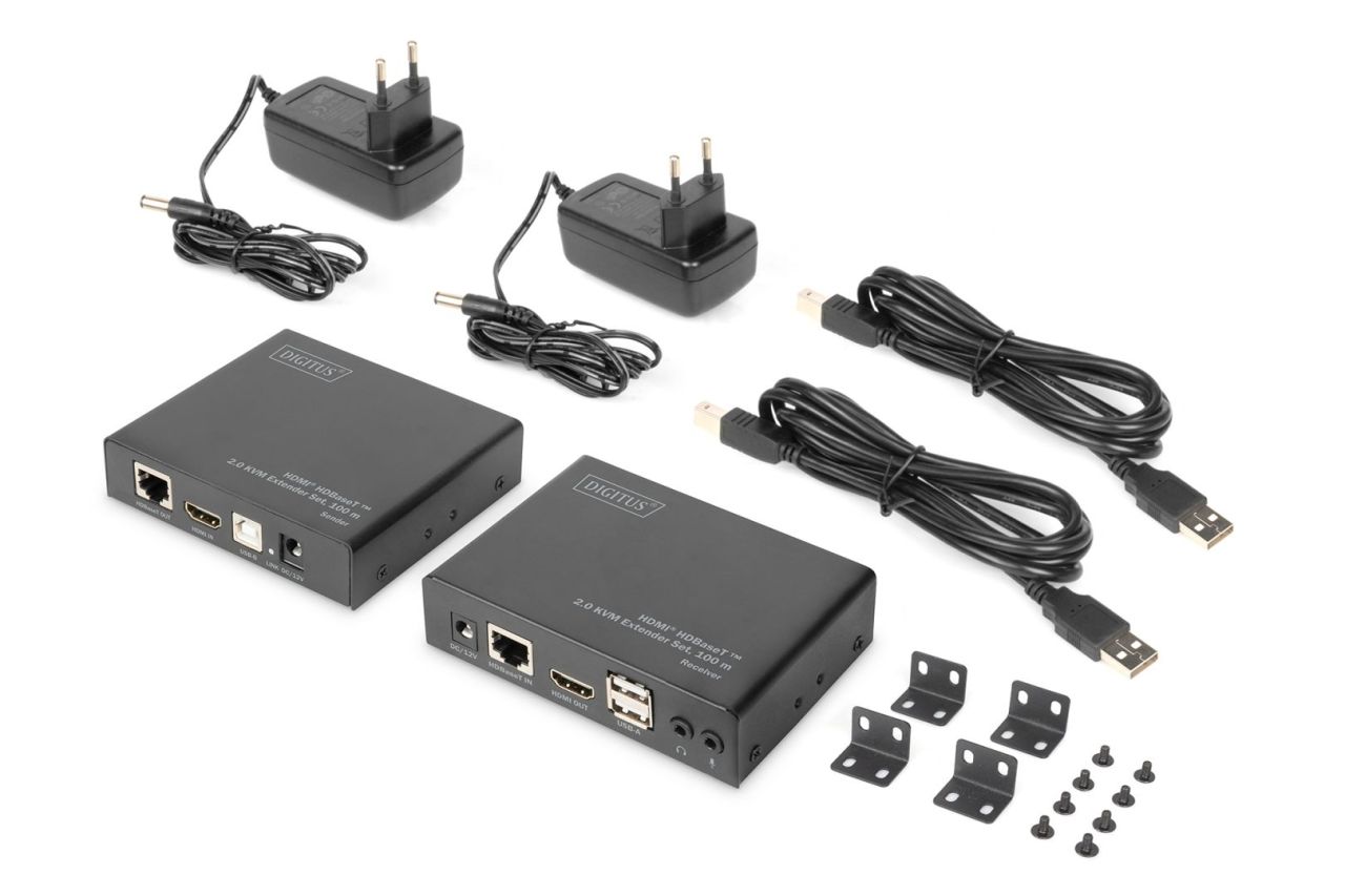 Digitus HDBaseT 2.0 HDMI KVM Extender Set 100m Digitus HDBaseT 2.0 HDMI KVM Extender Set 100m