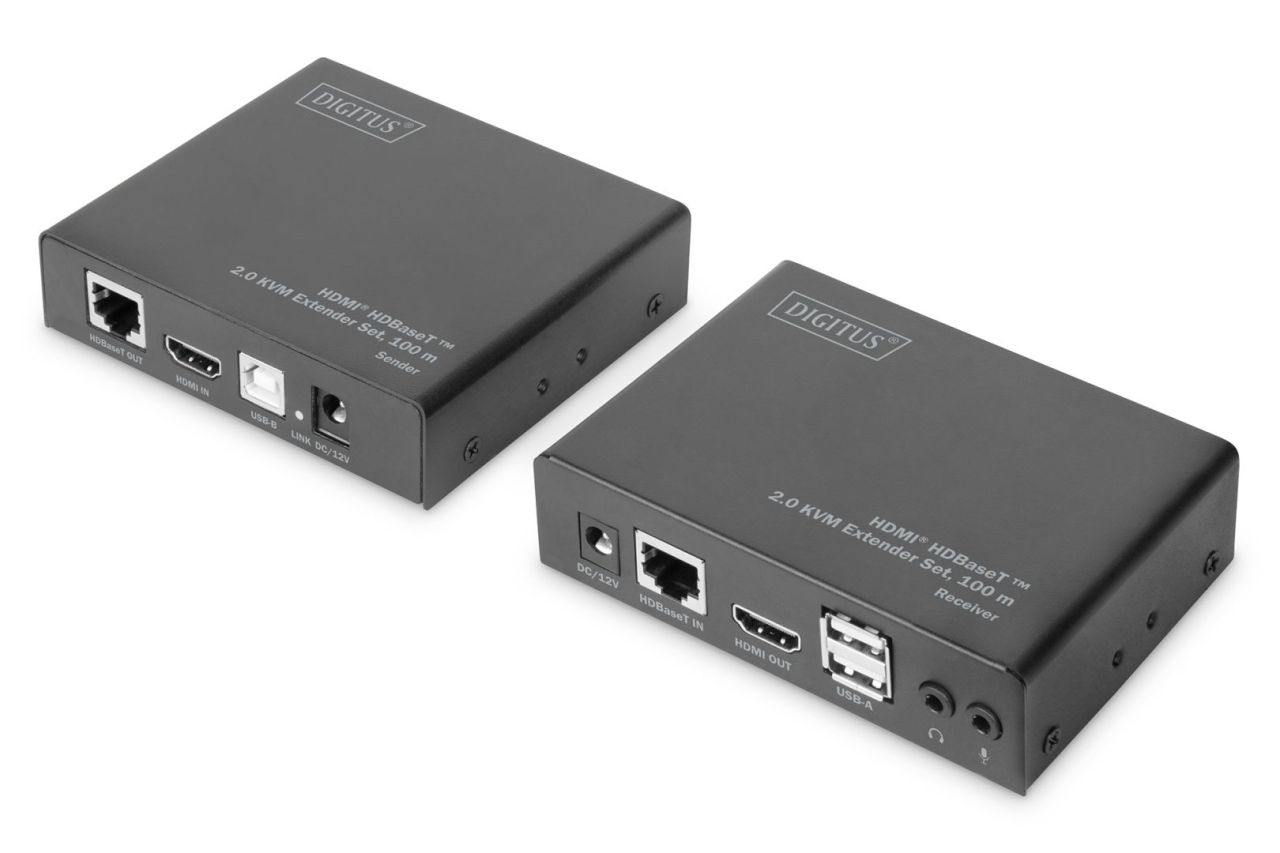 Digitus HDBaseT 2.0 HDMI KVM Extender Set 100m Digitus HDBaseT 2.0 HDMI KVM Extender Set 100m
