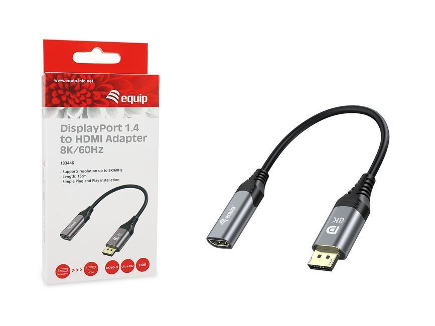 EQuip DisplayPort 1.4 to HDMI Adapter 8K/60Hz