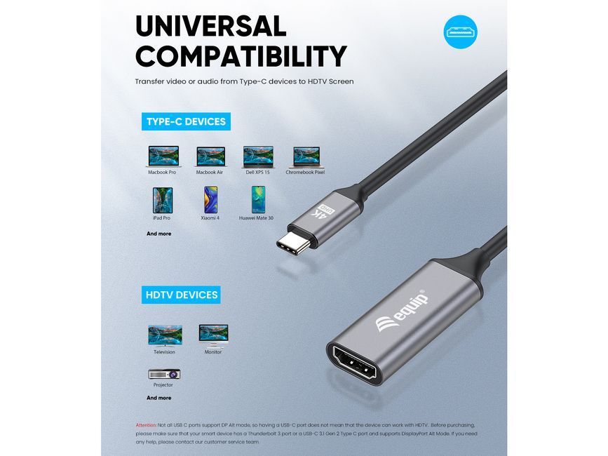 EQuip USB-C to HDMI 2.0 Adapter 4K/60Hz