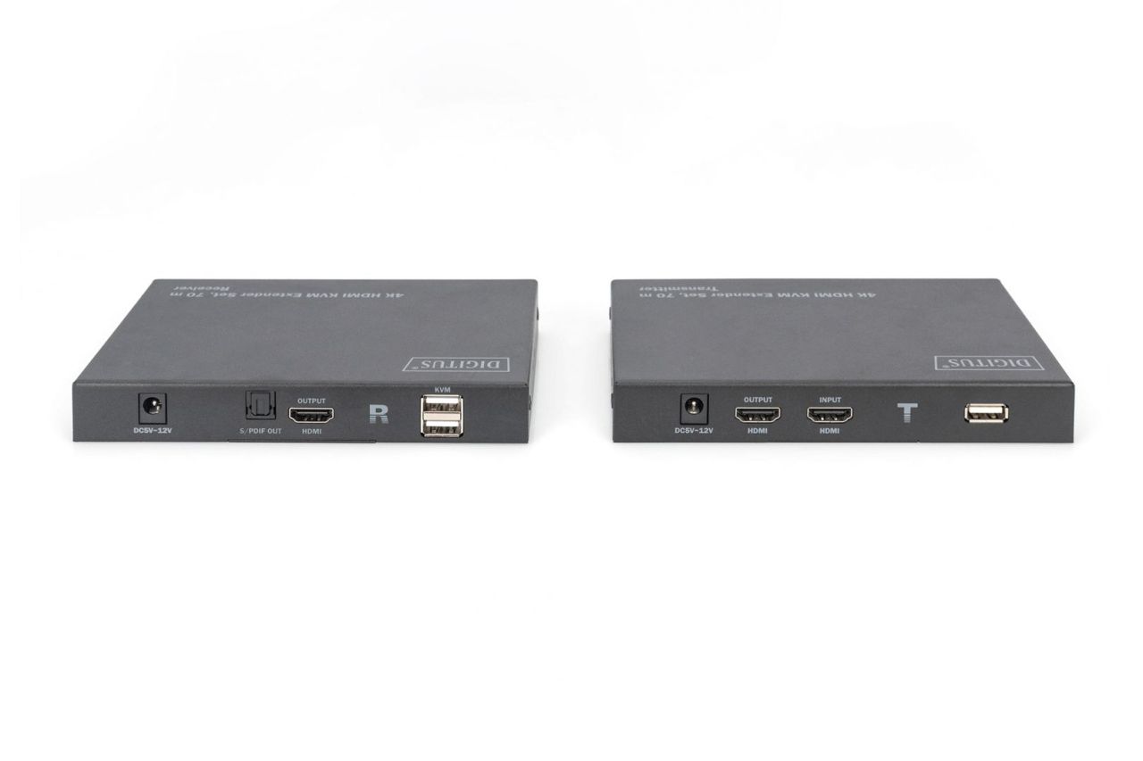 Digitus DS-55513 4K HDMI KVM Extender Set 70m Black Digitus DS-55513 4K HDMI KVM Extender Set 70m Black