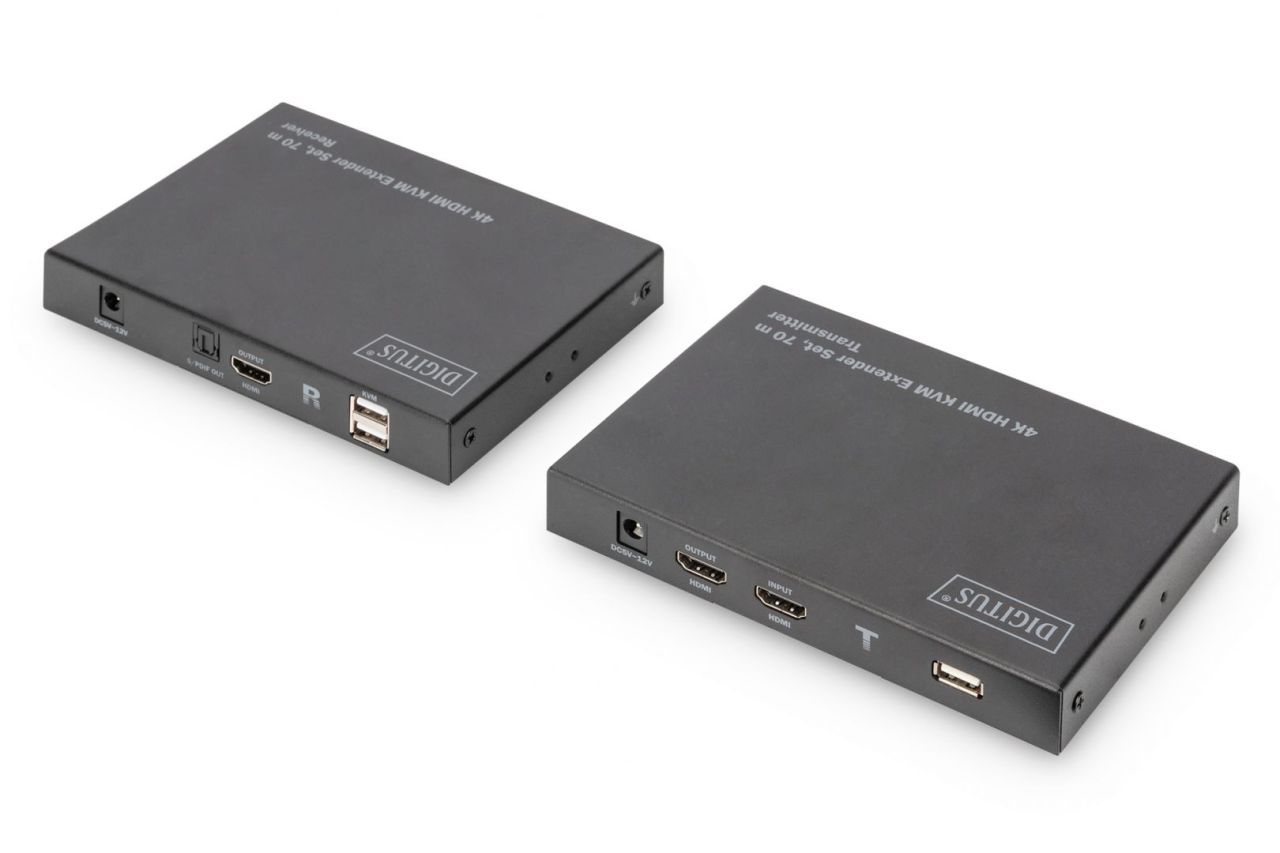 Digitus DS-55513 4K HDMI KVM Extender Set 70m Black Digitus DS-55513 4K HDMI KVM Extender Set 70m Black