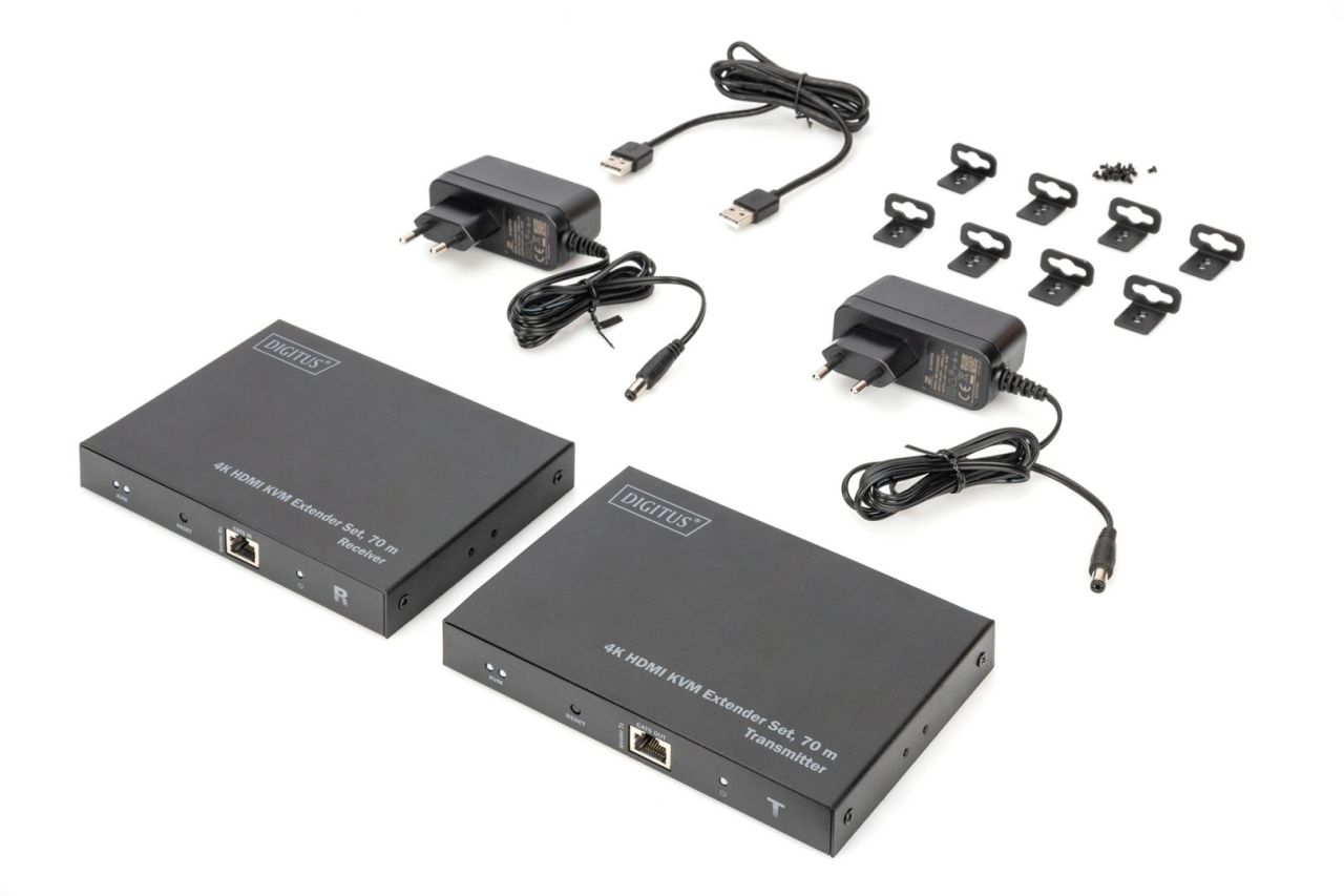 Digitus DS-55513 4K HDMI KVM Extender Set 70m Black Digitus DS-55513 4K HDMI KVM Extender Set 70m Black