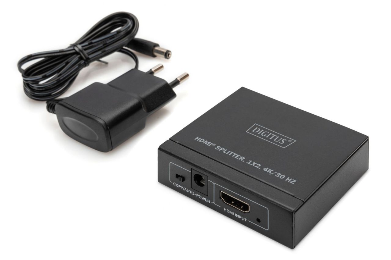 Digitus DS-45340 HDMI Splitter 1x2, 4K/30Hz Black Digitus DS-45340 HDMI Splitter 1x2, 4K/30Hz Black