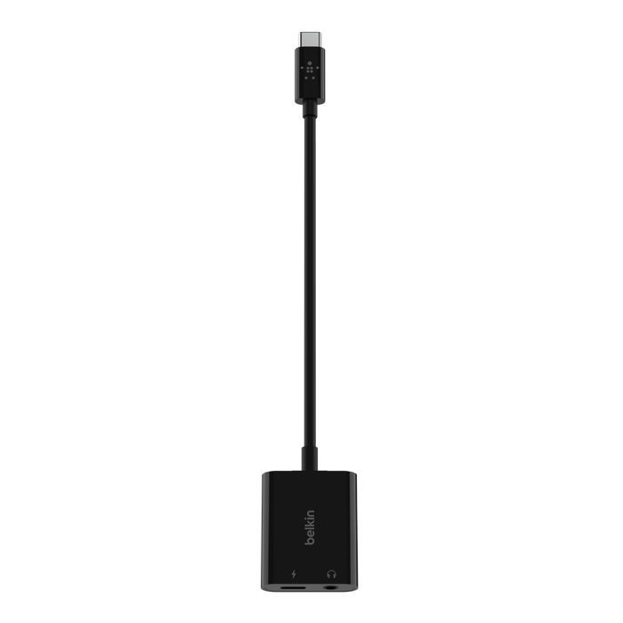 Belkin RockStar 3.5mm Audio + USB-C Charge Adapter Black