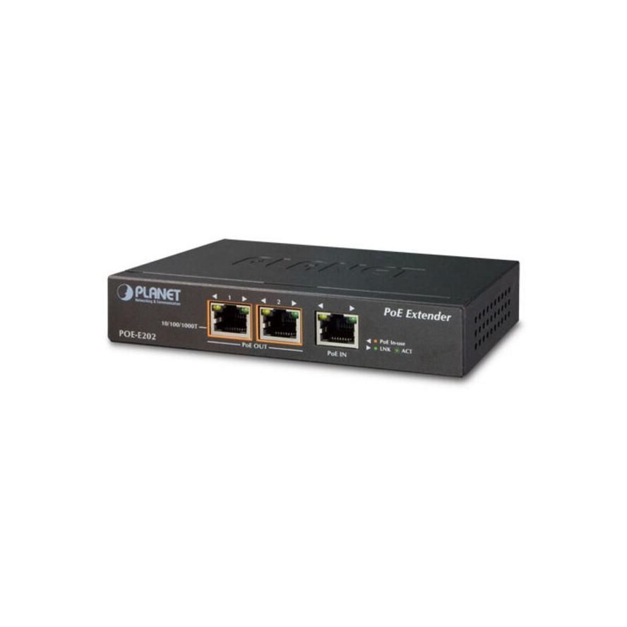 Planet 1-Port 802.3at PoE+ to 2-Port Gigabit PoE Extender