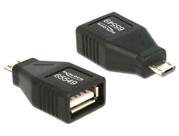 DeLock Adapter USB Micro B male > USB 2.0 female OTG full covered DeLock Adapter USB Micro B male > USB 2.0 female OTG full covered