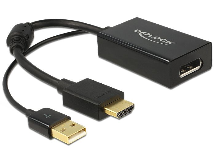DeLock Adapter HDMI-A male > Displayport 1.2 female Black DeLock Adapter HDMI-A male > Displayport 1.2 female Black