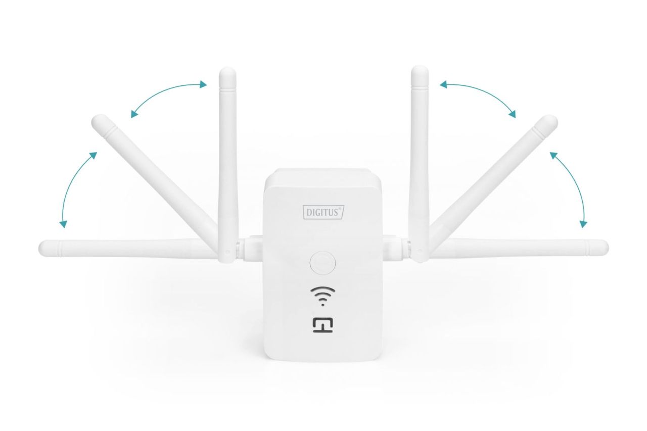 Digitus 300Mbps Wireless Repeater / Access Point 2.4GHz + USB Charging Port White