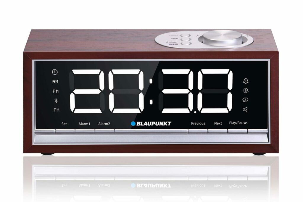 Blaupunkt CR60BT Bluetooth Radio Alarm Clock Brown Wood