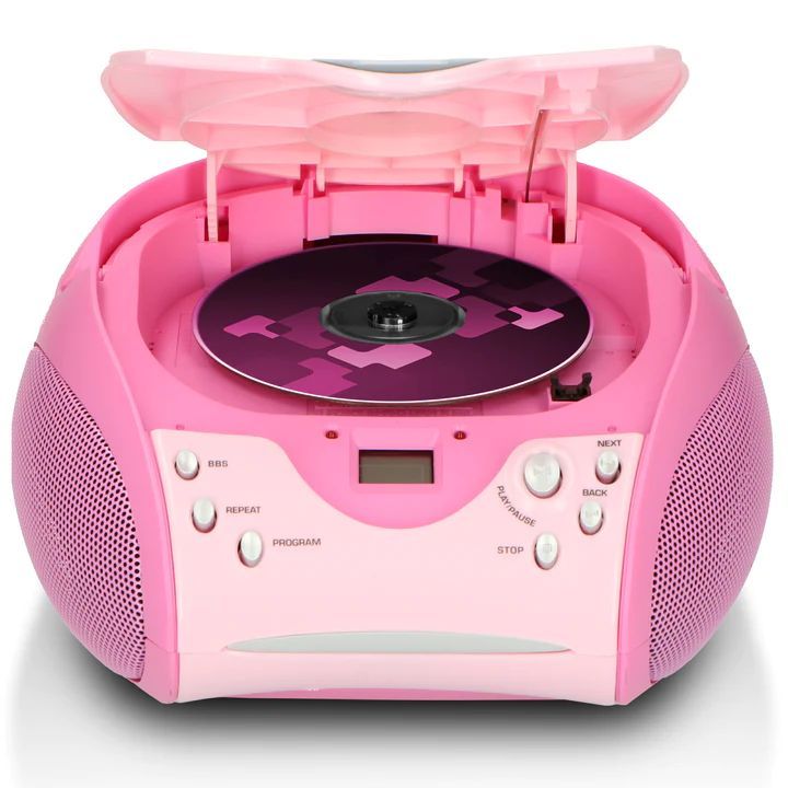 Lenco SCD-24PK portable stereo FM radio with CD player Pink