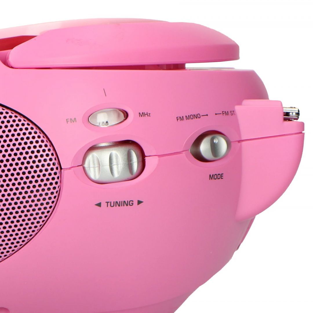 Lenco SCD-24PK portable stereo FM radio with CD player Pink