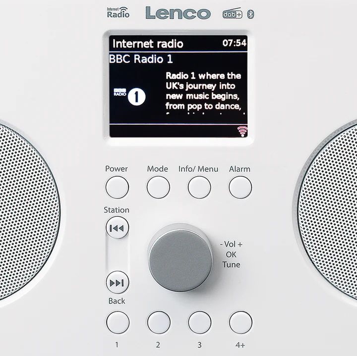 Lenco PIR-645WH Internet, DAB, FM RADIO, Bluetooth White