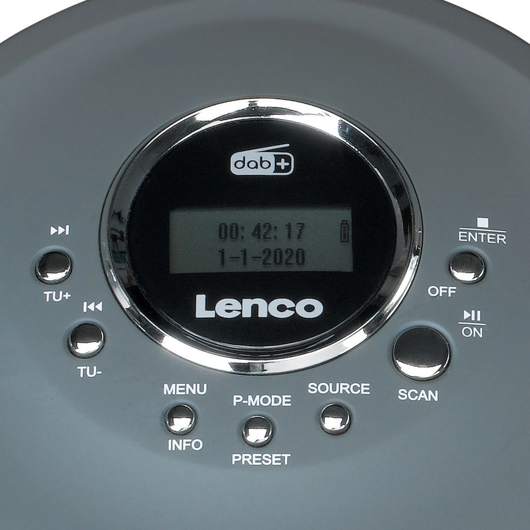 Lenco CD-400GY Portable CD/ MP3 Player for CD CD-R CD-RW Grey