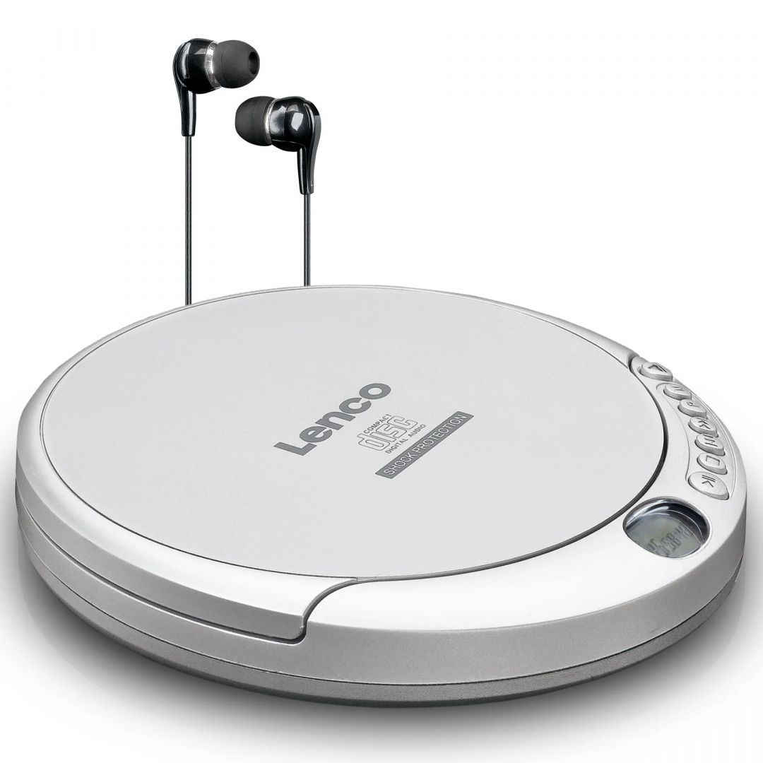 Lenco CD-201SI - Portable CD-Player with Anti-shock Silver