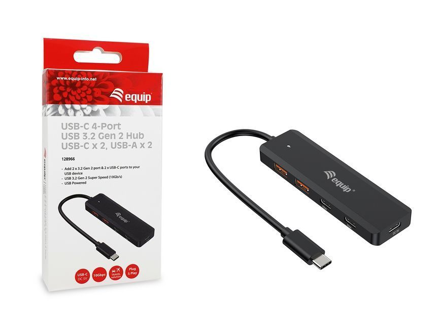 EQuip 4-Port USB3.2 Hub Black